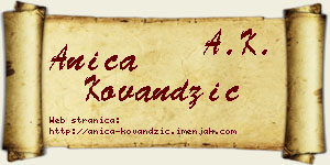 Anica Kovandžić vizit kartica